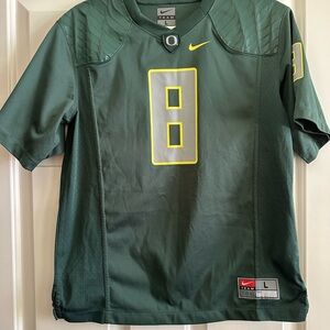 Nike Oregon Ducks Green Number 8 Football Jersey Size Kids Large